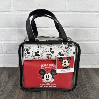 Primark Disney Mickey Mouse Cosmetic Makeup Bag Set 3 Piece Travel New