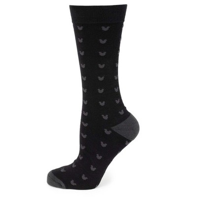 Disney Mickey Mouse Silhouette Motif Black Men's Socks