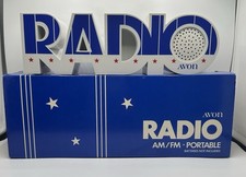 NEW Avon Radio 20-1 AM/FM Portable Radio White/Blue Headphone Jack Type A