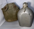 RARE VTG Antique WW1 Vintage 1918 US Aluminum Canteen w/Metal Lid Canvas Cover — photo 2