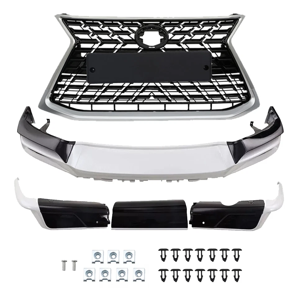 Kit divisor de labios rejilla negra parachoques delantero trasero negro para Lexus LX570 F-Sport 16-21 Foto 2 de 4