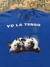 Yo La Tengo 90s Cat Tour Short Sleeve Blue T-shirt