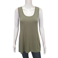 H by Halston Women's Green Everyday Sleeveless Tank Top Size XX-Small