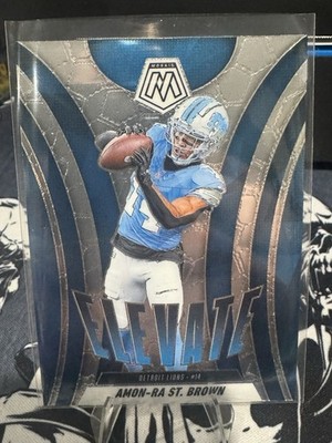 Amon-Ra St Brown 2025 Panini Mosaic Elevate Silver Prizm - Lions