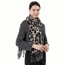 Womens Warm Scarf Pashmina Shawls Wraps Large Winter Blanket Cashmere Leopard