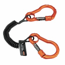Ergodyne 19162 Squids 3166 Coiled Tool Lanyard Dual Carabiners 2lb