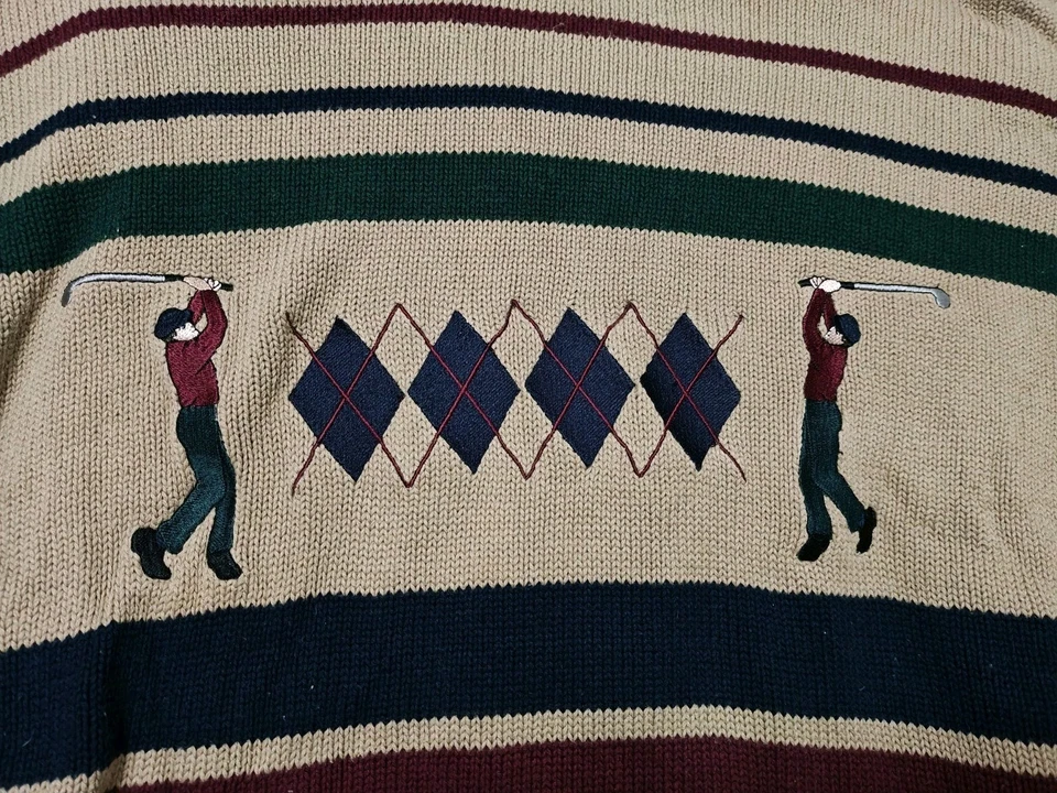 Vintage Club Room Golfer Grandpa Sweater Sz XXL 100% Cotton EUC - Image 4 of 4