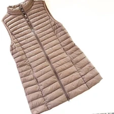 Elfjoy Vest Jacket Womens Medium Down Feather Filled Longline Pink Lightweight