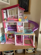 Barbie Dollhouse Playset Pool & Slide, Bed Sofa Bunk Bed Furniture Set