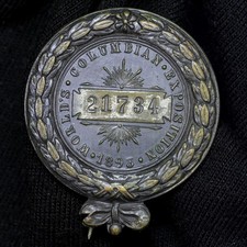 1893 Chicago, IL World's Columbian Exposition Employee Identification Pin Badge
