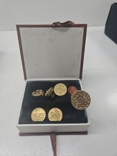 6-Piece Brass Seals Stamp Set Wooden Hilt, Sealing Wax Stamp Kit