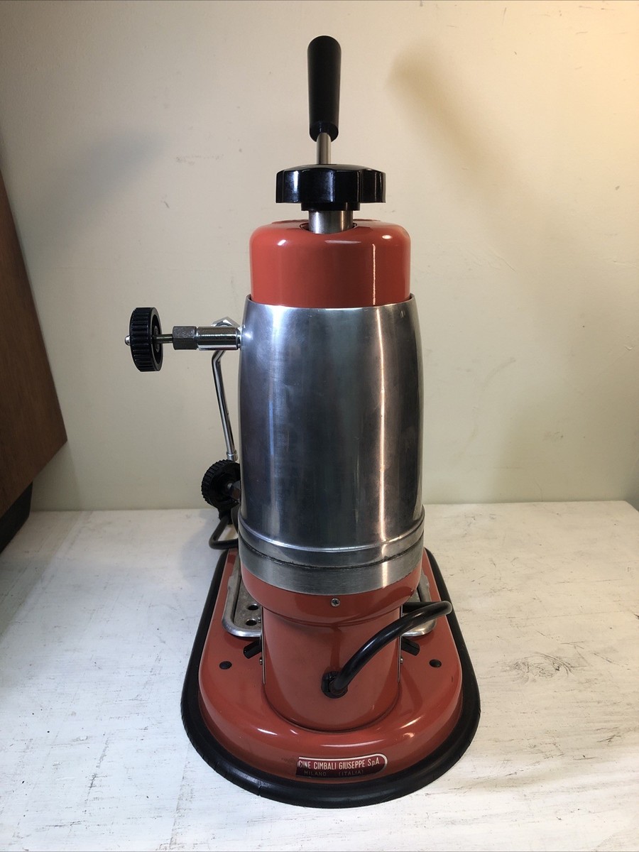 Vintage 50's La Cimbali Microcimbali Espresso Machine, Orange Red