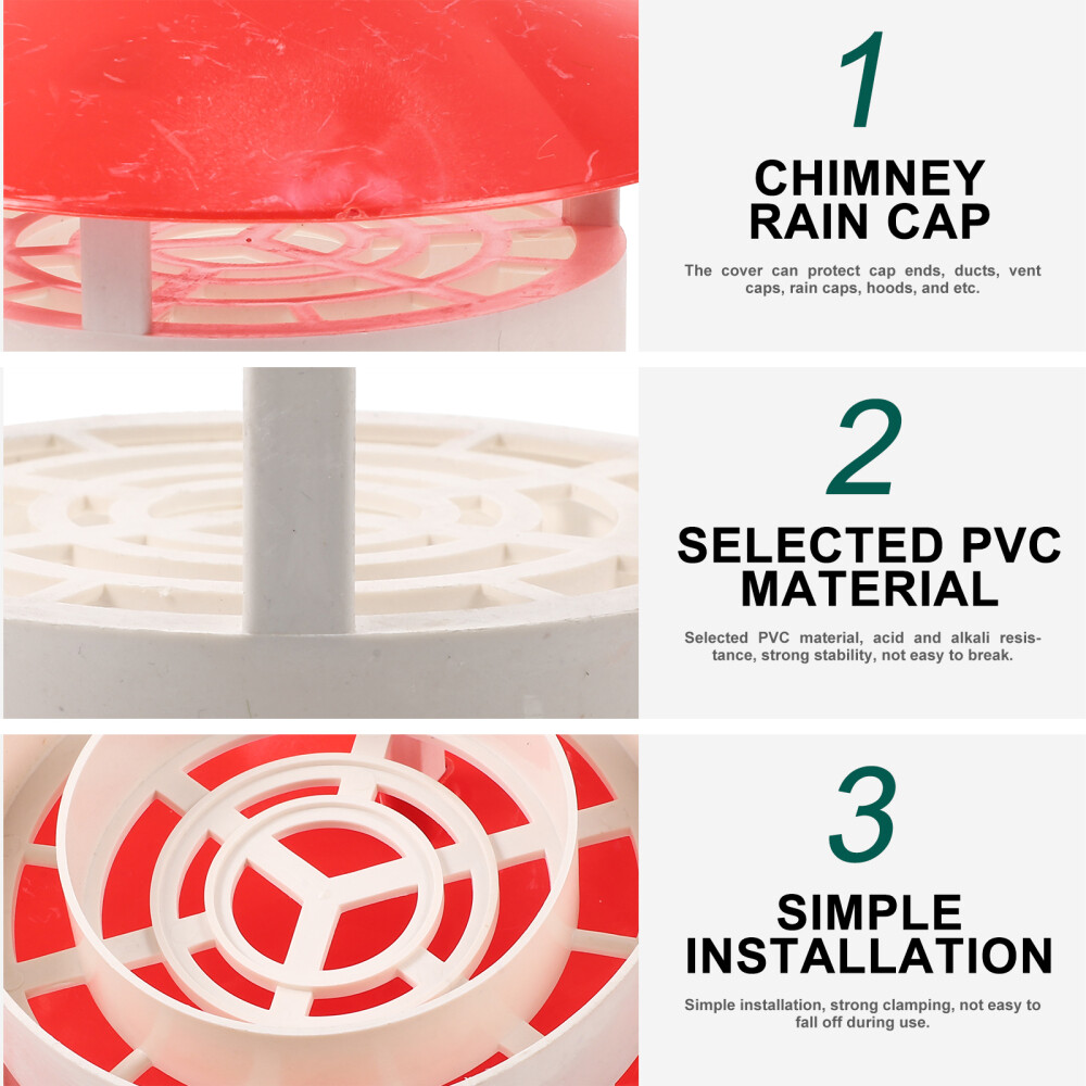 Set of 2 Red Pvc Pipe Rain Cap Roof Caps Chimney Weatherproof Cover eBay