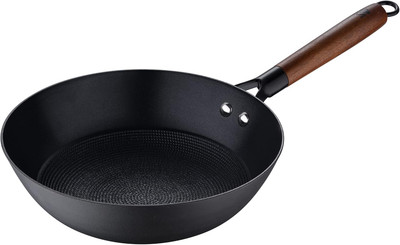 Masterpro Odín Wok Sartén Antiadherente 24 X 44 X 7,5 Cm, Hierro Prensado, Mango