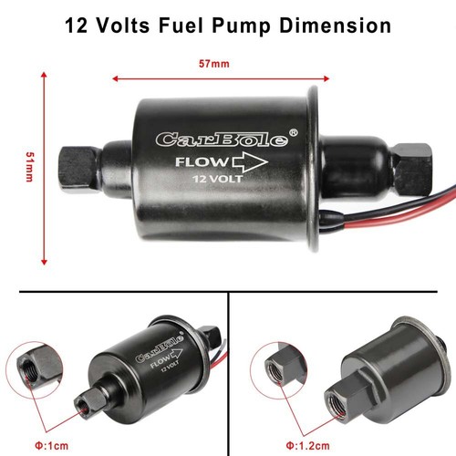 12V Universal 5-9psi Gas Diesel Inline Low Pressure Electric Fuel Pump HEP-02A - Picture 6 of 11