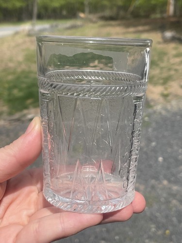 Antique EAPG Pressed Glass Tumbler Rope Ivy Vine Column Pillar Victorian 19th C. - Picture 11 of 11