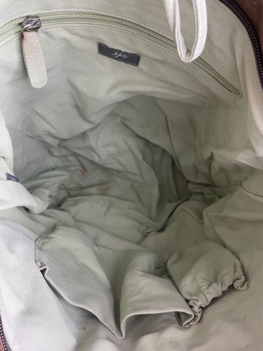 J Jill große 14" Canvas Markttasche Tasche braun grün gefüttert - Bild 7 von 11