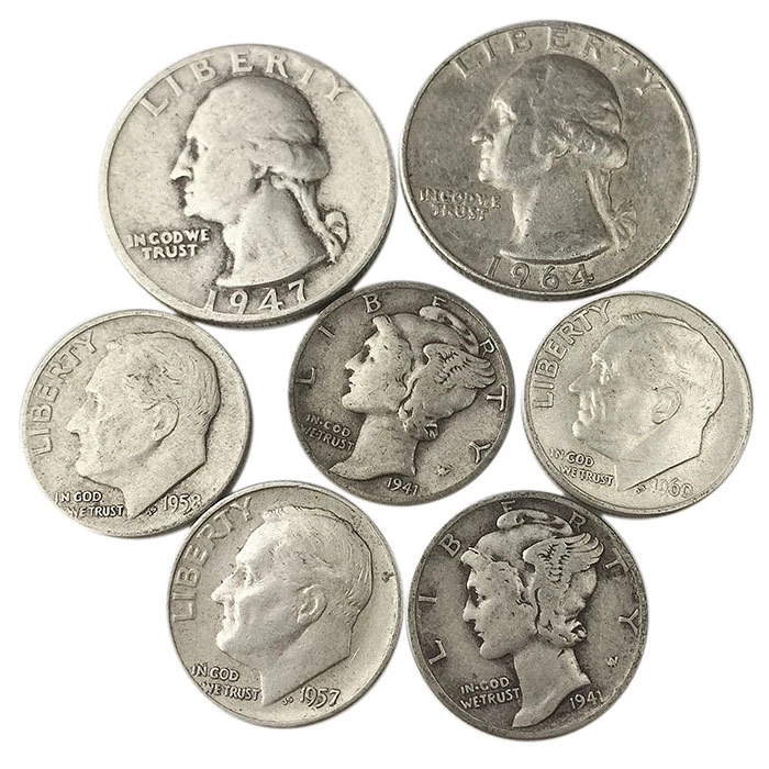BLOWOUT SALE! 1 ONE TROY POUND LB MIX 90% JUNK SILVER COINS US MINT PRE 65 LOT 2 - Image 4 of 4
