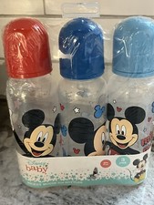 DISNEY BABY MICKEY MOUSE 9 oz BOTTLES 3 PACK BPA FREE