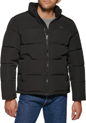 Levi s Mens Heavyweight Arctic Cloth Retro Bubble Puffer Jacket Black Large L