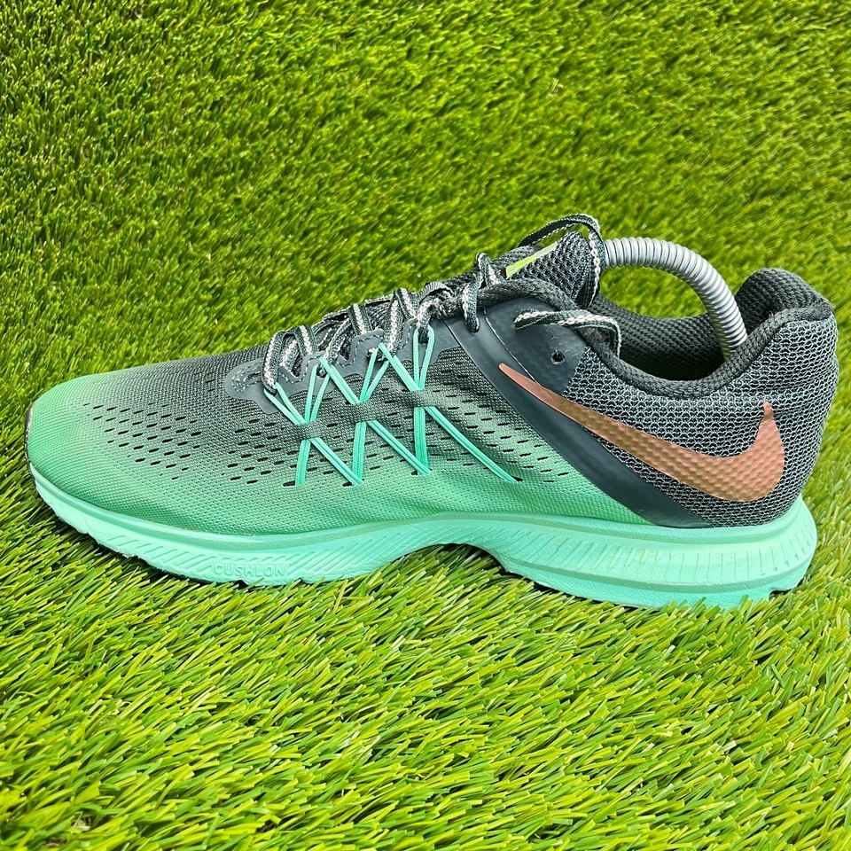 Nike Air Zoom Winflo 3 Shield Mujer Talla 10 Verde Gris Zapatos para Correr Tenis Foto 2 de 4