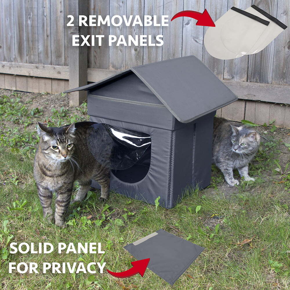 Kitty City Outdoor Stackable Cat House, WaterResistant Cat Condo, Cat Furniture eBay