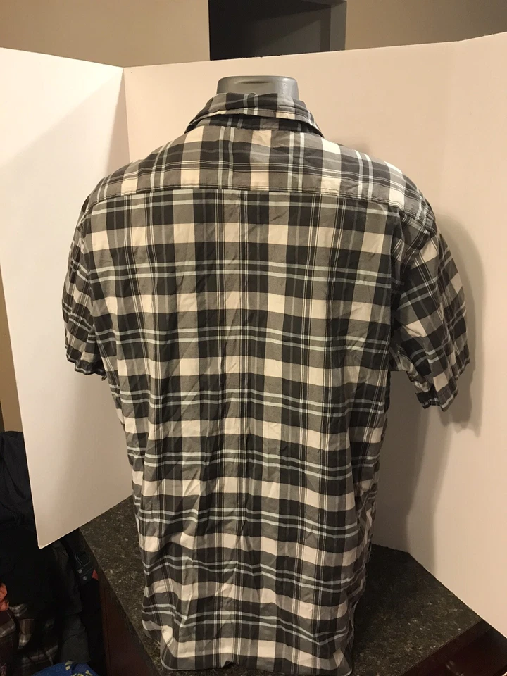 Camisa Sonoma SS para hombre con botones azul aguamarina a cuadros algodón poliéster XL Foto 4 de 4