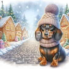 Dachshund Acrylic Round Christmas Ornament choice of 1 