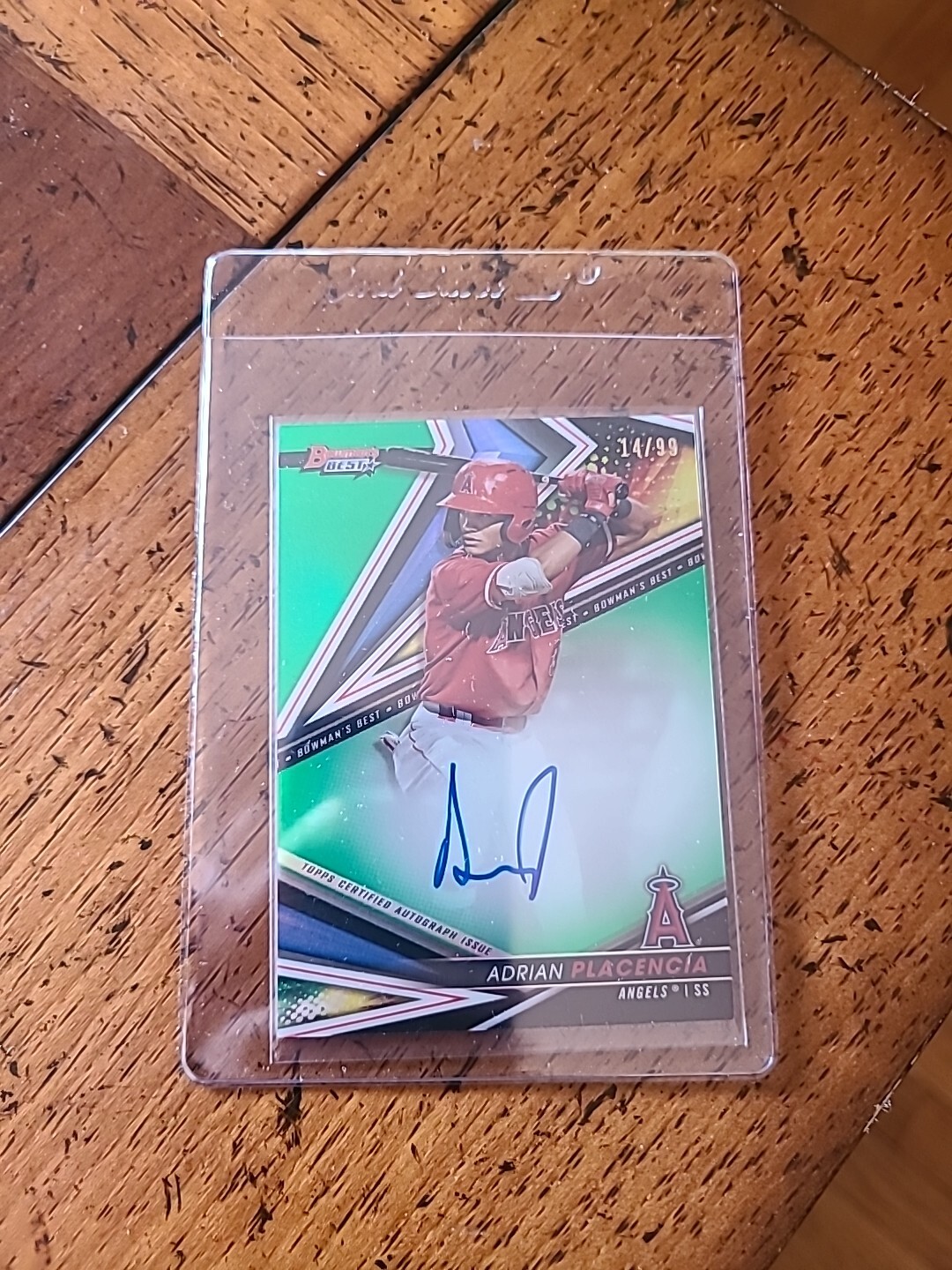 2022 Bowman's Best - Best of 2022 Autographs Adrian Placencia #B22-AP Green Refractor /99 (AU, RC)