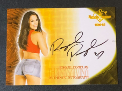 2015 Benchwarmer RAQUEL POMPLUN Thanksgiving   Black Ink Auto PLAYBOY   PMOY