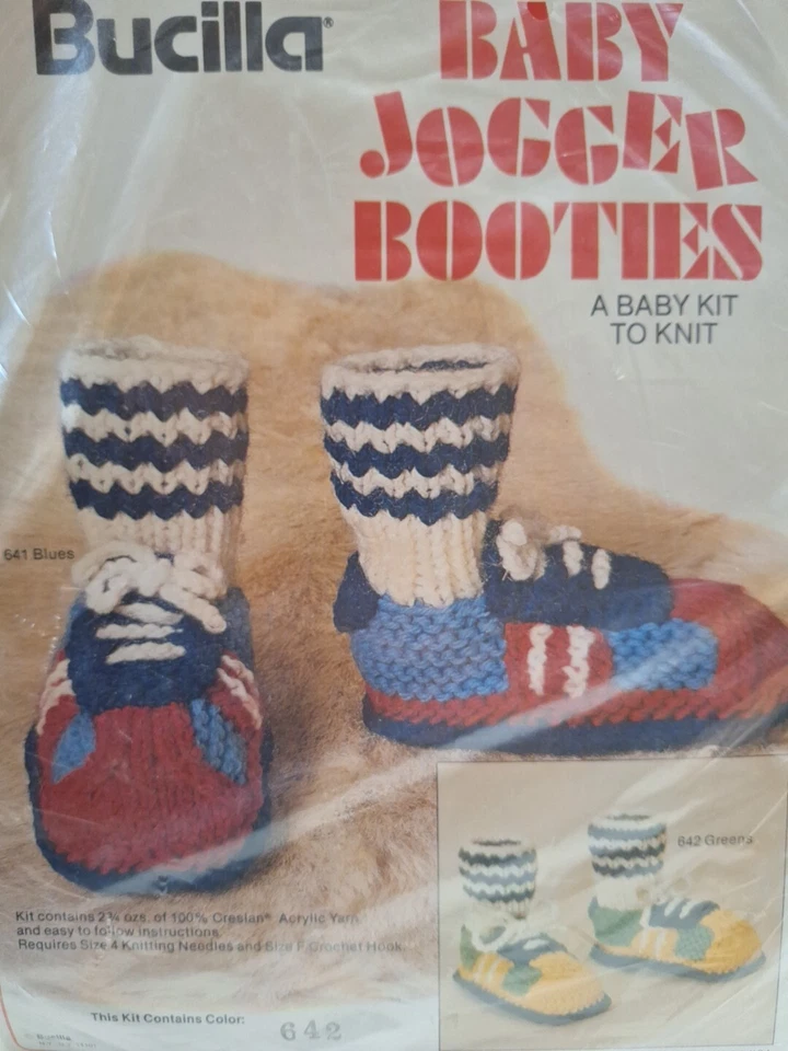 Botines Jogger Bebé Amarillo Verde Hilo Cresiana De Colección Tejido Bucilla Artesanal Kit 642 Foto 2 de 4