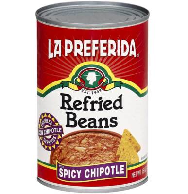 La Preferida Refried Beans With Spicy Chipotle - 16 Oz - Pack of 6
