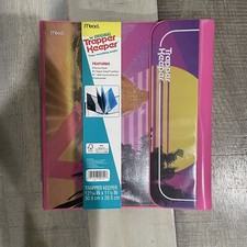 MEAD Trapper Keeper 1" Metal Binder School Supply Organizer Folders BEACH SCENE