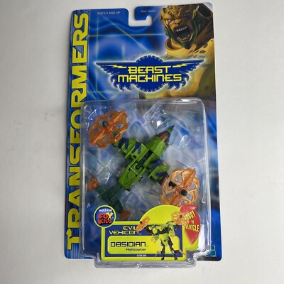 Transformers Beast Machines Obsidian Evil Vehicon Helicopter Robot Figure NEW