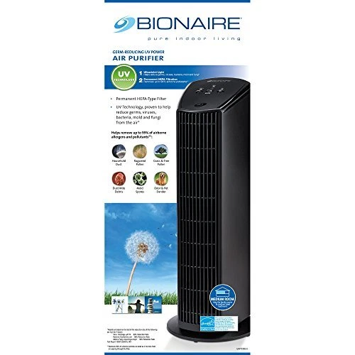 Bionaire BAP536UV Permanent Filter HEPA Type Air Purifier with Germ Fighting UV