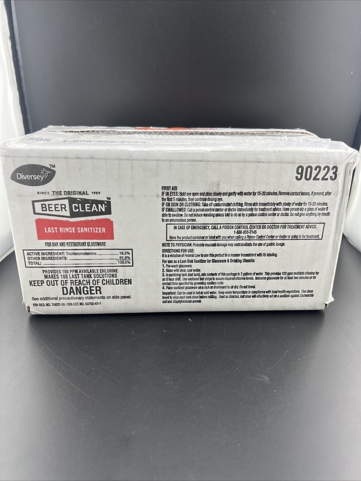 Diversey 90223 Beer Clean 0.25 oz. Powder Last Rinse Glass Sani (100/CT