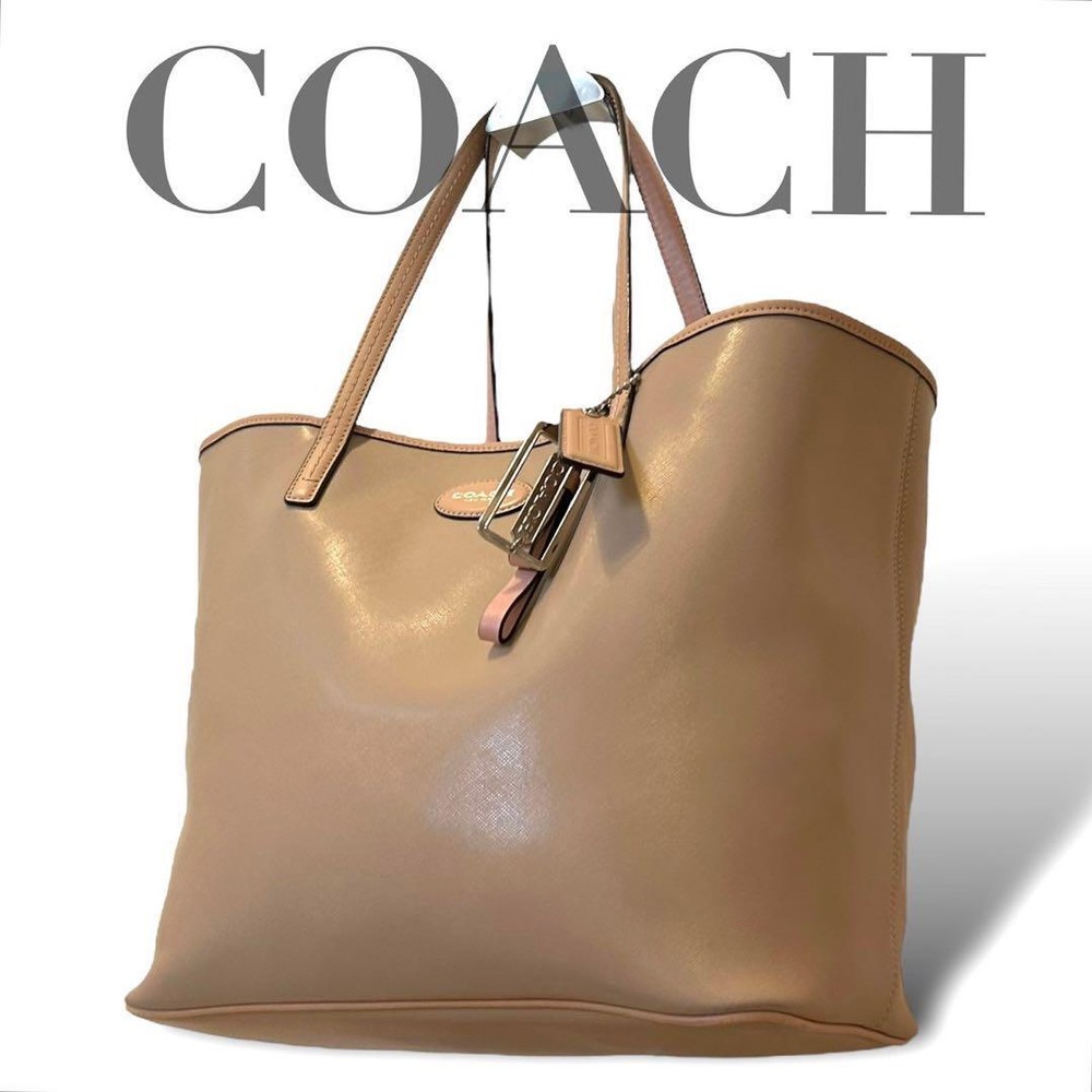 C-1 Coach Tote Bag A4 Storage Commuting To School Business Beige Ladies