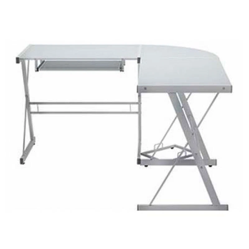 Escritorio de computadora Walker Edison Soreno de vidrio en forma de L D51W29 Foto 3 de 4