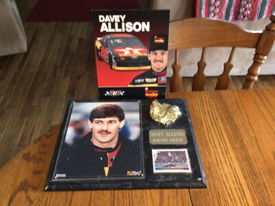 Texaco DAVEY ALLISON NASCAR RACING Plaque 15  x12 plus 1991 Promotional Card