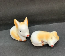 Little Pig Ceramic Salt & Pepper Shakers Brown & White