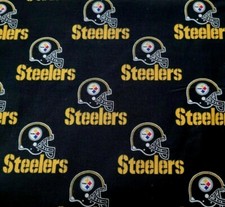 25" Pittsburgh Steelers Tela Tradiciones 58" Ancho en Negro NFL Fútbol SPOTS