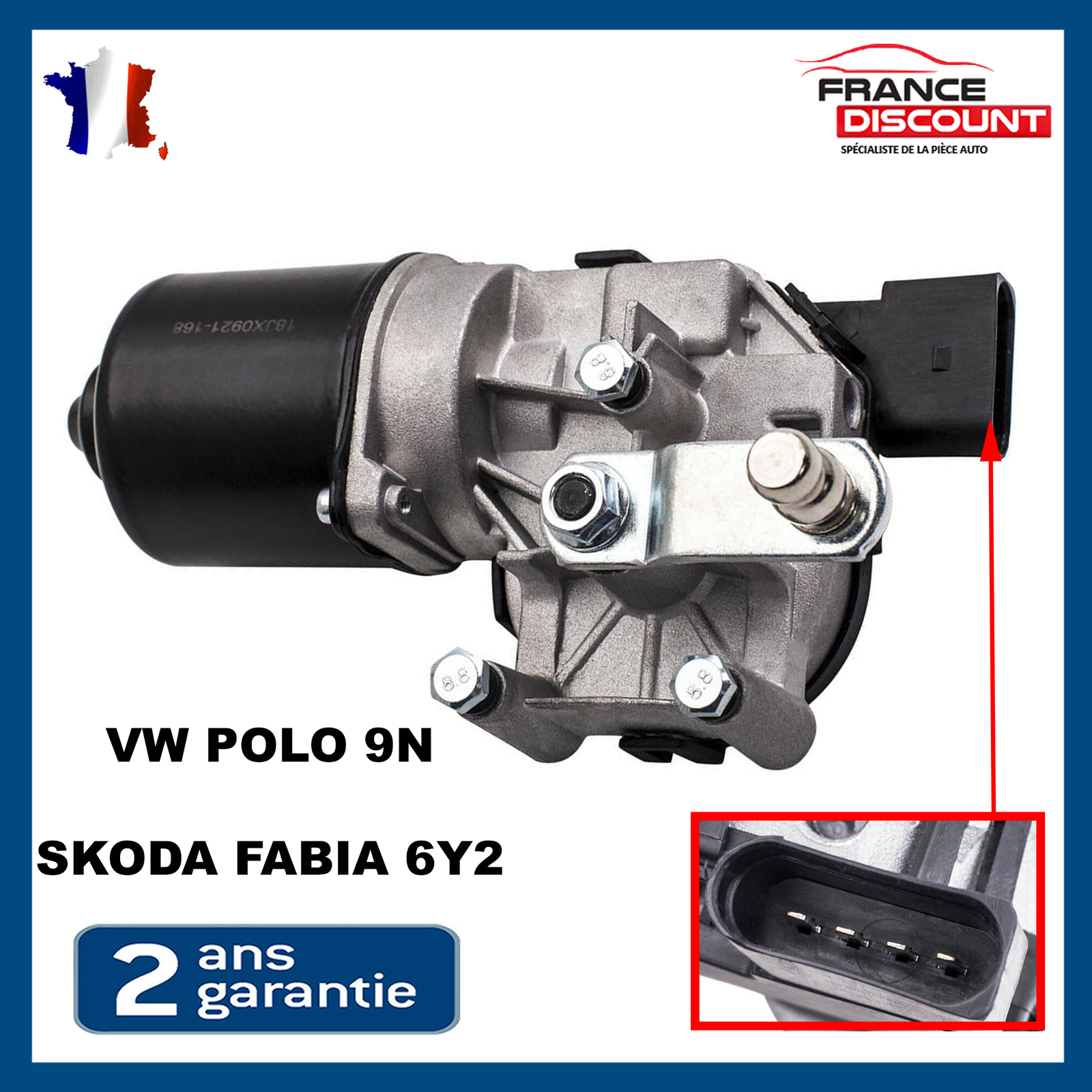 Moteur essuie-glace avant 150052610 Skoda Fabia 1 mécanisme essuyage Polo 9N