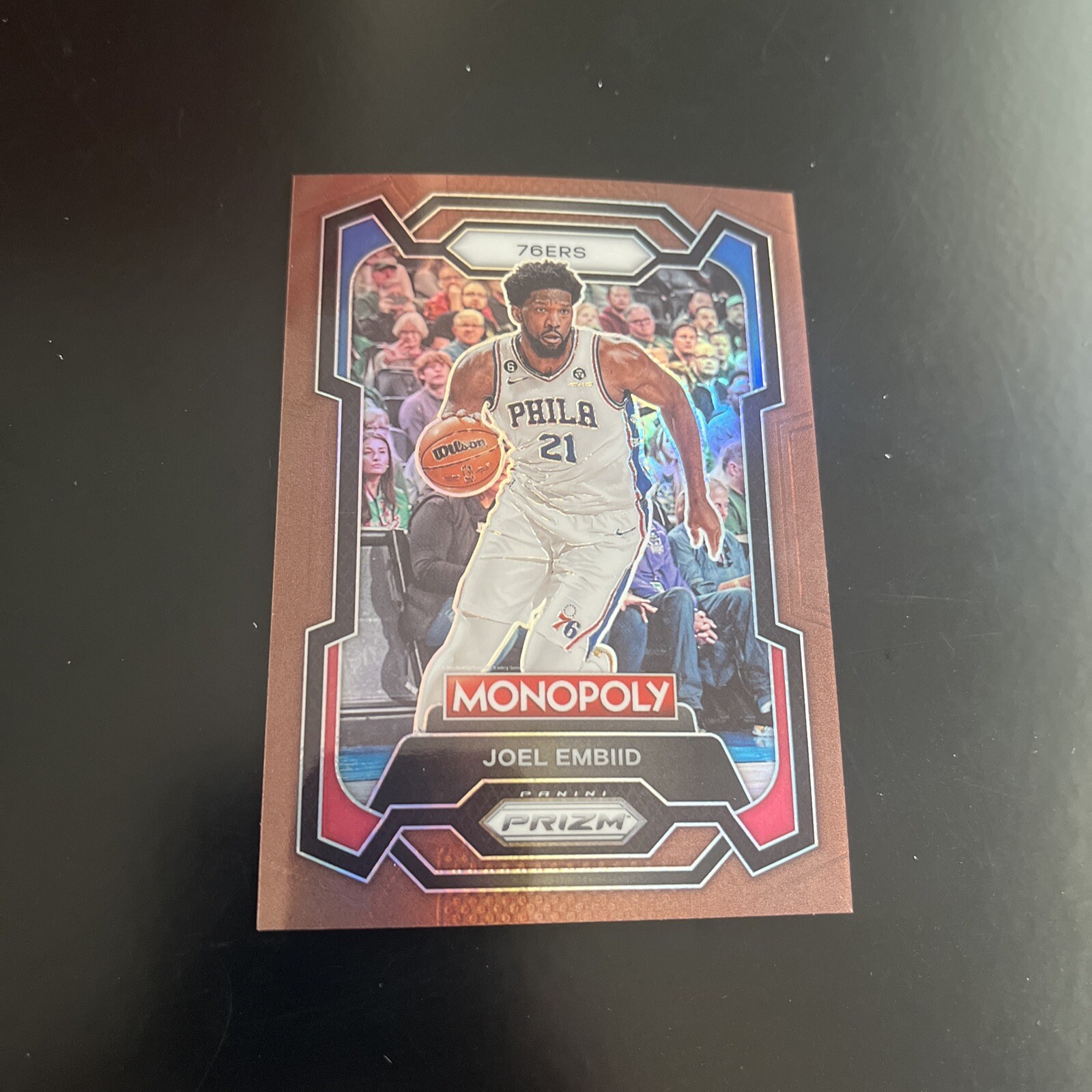 2023-24 Panini Prizm NBA Monopoly Joel Embiid bronze prizm /249 SP 76ers #69