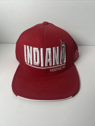 Indiana Hoosiers Hat Snapback Cap Mens Red White Adidas NCAA Basketball - NWT - Picture 15 of 15