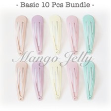10pcs Girls Baby Kids Hair Clips Snap Slides Close Hairpin 5cm basic solid color