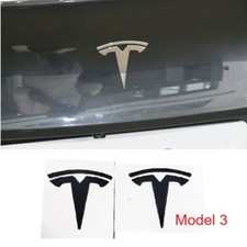 For Tesla 2PCS Model 3 rear& front Emblems dual motor plastic LOGO matte black