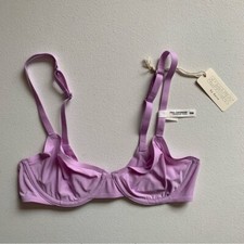 Smoothez by Aerie Unlined Sheer Underwire Bra Size 32B Purple Lightweight NWT