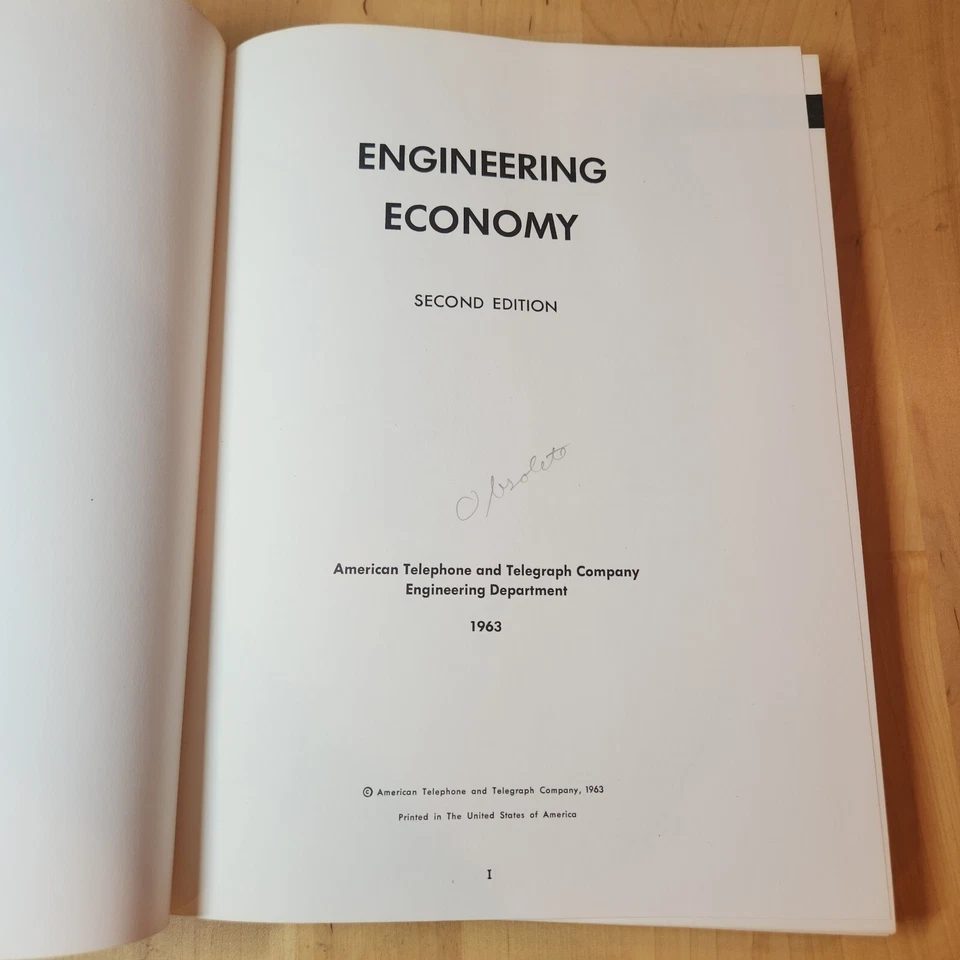 Engineering Economy - Principles, Cost Studies American Telephone 1963 Book - Image 3 of 4