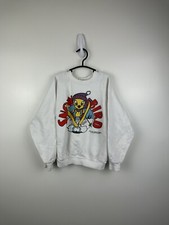 Vintage 1990  s Looney Tunes Tweety Bird Ski Kids Crewneck Sweatshirt Size 6/9
