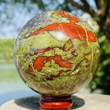 441g Cristal Natural Dragón Sangre Piedra Bola Cuarzo Cristal Esfera Reiki Curación